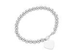 Armband "Kugel Armband mit Behang Herz, Silber 925", silber, GIORGIO MARTELLO MILANO, Armbänder, Damen, 19cm, Silber 925 (Sterlingsilber), Armband
