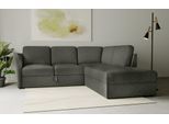 Ecksofa HOME AFFAIRE "Lavars, L-Form, Schlafsofa", grün (khaki), B:241cm H:90cm T:226cm, 62% Polypropylene, 38% Polyester, Sofas, Ecksofa, mit Bettfunktion und Stauraum, in zwei verschiedenen Bezugsqualitäten