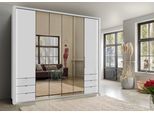 Kleiderschrank WIEMANN "Kansas", weiß (weiß, spiegel), B:250cm, Schränke, Kleiderschrank Drehtürenschrank, mit Spiegel