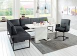 Eckbank EXXPO - SOFA FASHION "Affogato, hoher Sitzkomfort, bequem", schwarz, B:197cm H:82cm T:265cm, Struktur: Webvelour 100% Polyester, Sitzbänke, Eckbank, Frei im Raum stellbar