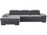 Ecksofa SIT & MORE "Alcudia L-Form", grau, B:286cm H:73cm T:174cm, 98% Polyester, 2% Polyamid, Sofas, wahlweise mit Bettfunktion