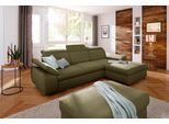 Polsterhocker HOME AFFAIRE "Mauritius", grün (olive), B:101cm H:42cm T:67cm, Struktur fein (100% Polyester), Luxus-Microfaser Lederoptik (100% Polyester), Soft clean (98% Polyester, 2% Polyamid), Hocker, passend zur "Mauritius"-Serie, auch mit "Soft clean"-Bezug