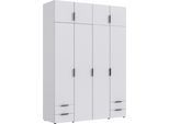 Kleiderschrank WIMEX "Modena", weiß, B:160cm H:225cm T:54cm, Holzwerkstoff, Schränke, Kleiderschrank, Drehtüren-Schrankprogramm