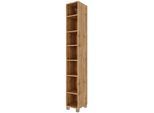 Vorratsschrank WELLTIME "Horki", braun (wotaneiche), B:25cm H:180cm T:35cm, Holzwerkstoff, Schränke, Vorratsschrank, 25 cm breit