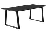 Esstisch HAMMEL FURNITURE "Meza Designtisch mit Auszugsfunktion und 2 Einlegeplatten", schwarz (schwarz, schwarz), B:210cm H:73,5cm T:100cm, Tischplatte: Schwarzes nanobehandeltes Fenix-Laminat (schwarzer Rand), Gestell: Pulverbeschichtetes schwarzes Metall, RAL9005 matt;Mit nanobehandeltem Laminat, einer matten, seidigen Oberfläche, die Fingerabdrücke abweist und langlebig und hygienisch ist;Mit