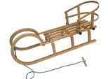 Hörnerrodel COLINT "Hörner 110 mit Holzlehne und Leine", braun (buchefarben), SchlittenB:34,5cm H:38cm L:110cm, Buchenholz, B:34,5cm H:38cm L:110cm