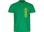 multifanshop Herren T-Shirt - Brasilien - Streifen - Druck gelb - Männer