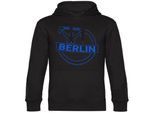 multifanshop Kapuzen Sweatshirt - Berlin blau - Meine Fankurve - Druck blau - Hoodie