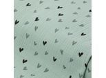 Musselin/Doppel-Gaze "Herzchen", mint-color