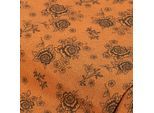 Baumwoll-Trachtenstoff "Rosen", orange/braun