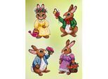buttinette Stramin-Aufhänger "Osterhasen", 4er-Set