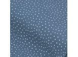 Musselin/Doppel-Gaze "Tupfen", blau/weiß