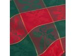 Tischwäsche-Jacquard "Weihnachts-Karo", mit Glitzergarn, grün/weinrot