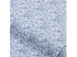 Baumwoll-Trachtenstoff "Blümchen", blau/weiß