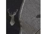 Jacquard Hirsch, grau/schwarz