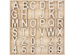 Holz-Buchstaben und Zahlen, 5 x 0,2 cm, 216 Stück
