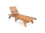 VCM Sonnenliege Gartenliege 200x57x34cm Liegestuhl Teakholz klappbar
