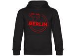 multifanshop Kapuzen Sweatshirt - Berlin rot - Meine Fankurve - Druck rot - Hoodie