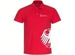 multifanshop Poloshirt - Deutschland - Adler seitlich - Druck weiß - Polo