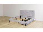 Emma Classic Polsterbett - 140x200 cm - Hellgrau - Gesteppt Kopfteil - 2 Schubladen