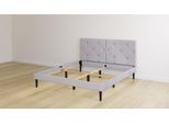 Emma Classic Polsterbett - 160x200 cm - Hellgrau - Gesteppt Kopfteil - Keine Schubladen