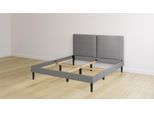 Emma Classic Polsterbett - 140x200 cm - Dunkelgrau - Klassisch Kopfteil - Keine Schubladen