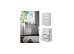 Vicco Kommode Calisto, Weiß 70 x 102 cm, mit 4 Schubfächer, Schrank, Wohnzimmer