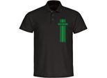 multifanshop Poloshirt - Wolfsburg - Streifen - Druck grün - Polo