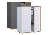 VCM Holz Büroschrank Ordner Aktenschrank Büromöbel Schrank Salia 2-fach Breite 60 cm Drehtüren