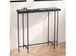 Konsolentisch FineBuy Anrichte 90 cm Ablagetisch Flurtisch Glas Metall Modern