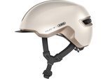 Fahrradhelm ABUS "HUD-Y" Gr. S, beige (natur), Helme, S Kopfumfang: 51cm - 55cm, matt, unifarben mit Farbeinsatz