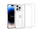 Hülle iPhone 14 Pro Max und 2 schutzfolien - TPU - Transparent