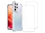 Hülle Galaxy S21 Ultra 5G und 2 schutzfolien - TPU - Transparent