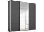 Schwebetürenschrank RAUCH "Kleiderschrank Schrank Garderobe Wäscheschrank TOMA", grau (graumetallic), B:203cm H:210cm T:62cm, Holzwerkstoff, Schränke, Schwebetürenschrank, inkl. Regaleinsatz sowie zusätzlichen Einlegeböden MADE IN GERMANY