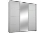 Schwebetürenschrank RAUCH "Kleiderschrank Schrank Garderobe Wäscheschrank TOMA mit Passepartout", grau (seidengrau), B:211cm H:233cm T:64cm, Holzwerkstoff, Schränke, inkl. Regaleinsatz sowie zusätzlichen Einlegeböden MADE IN GERMANY