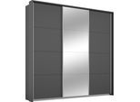 Schwebetürenschrank RAUCH "Kleiderschrank Schrank Garderobe Wäscheschrank TOMA mit Passepartout", grau (graumetallic), B:211cm H:233cm T:64cm, Holzwerkstoff, Schränke, Schwebetürenschrank, inkl. Regaleinsatz sowie zusätzlichen Einlegeböden MADE IN GERMANY