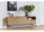 Sideboard ACTONA GROUP "Jaipur Anrichte, Kommode", braun (matt wildeiche,), B:180cm H:70cm T:40cm, Sideboards, Sideboard, Eiche-Optik, 2 Türen, 2 Einlegeböden, Lamellenfront