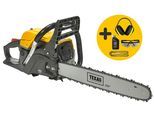 Benzin-Kettensäge TEXAS "TS5620", gelb, B:27cm H:52cm T:30cm, Kunststoff, Metall, Kettensägen, inkl. Extra Kette, Schutzbrille, Kettenöl und Gehörschutz