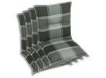 Xxxl Sesselauflagenset , Grau , Textil , 4-teilig , Karo , Füllung: Schaumstoff, Vlies , 50x9x100 cm , Oeko-Tex® Standard 100 , pflegeleicht, hochwertige Qualität, langlebig, für den Außenbereich geeignet, mittels Bändern zu befestigen, mittels Gurtband zu befestigen , Gartenmöbel, Gartenpolster & Auflagen, Sesselauflagen