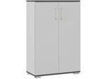 Germania Aktenschrank , Graphitfarben, Grau , Holzwerkstoff , 2 Fächer , 80x123x40 cm , Beimöbel erhältlich , Büromöbel, Büroschränke, Aktenschränke