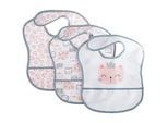 My Baby Lou Lätzchen , Grau, Weiß, Pink , Textil , 3-teilig , Animalprint , 28x40 cm , AZO-frei , Auffangschale , Schlafen, Babytextil-kollektionen
