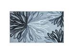 Grund Badteppich , Anthrazit, Grau , Textil , Blume , rechteckig , 70x120 cm , Oeko-Tex® Standard 100, Made in Europe , rutschfest , Heimtextilien, Badtextilien, Badematten