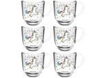 Leonardo Tassenset , Transparent , Glas , 6-teilig , 280 ml , 13.60x14.10x8.70 cm , Geschirr, Tassen, Tassen Sets