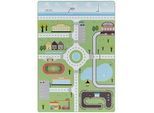 Xxxl Spielteppich , Multicolor , Textil , Auto , rechteckig , 160x230 cm , Oeko-Tex® Standard 100 , für Fußbodenheizung geeignet, schmutzabweisend, für Hausstauballergiker geeignet, lichtunempfindlich, antistatisch, waschbar, pflegeleicht, strapazierfähig, leicht zusammenrollbar , Teppiche Und Böden, Teppiche, Kinderteppiche