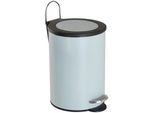 Sadena Treteimer , Schwarz, Hellblau , Kunststoff , 3 l , 17x24x17 cm , Badaccessoires, Abfalleimer