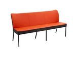 Bert Plantagie Sitzbank , Anthrazit, Orange , Metall, Textil, Leder , Kombination Echtleder/Stoff , Rindleder , Uni , 300x89x65 cm , Fußauswahl, Lederauswahl, Stoffauswahl, Typenauswahl, mit Rückenlehne , Esszimmer, Bänke, Sitzbänke, Sitzbänke mit Lehne