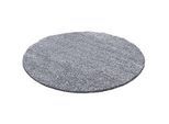 Novel Hochflorteppich , Hellgrau , Textil , Uni , rund , Oeko-Tex® Standard 100 , für Fußbodenheizung geeignet, schmutzabweisend, für Hausstauballergiker geeignet, lichtunempfindlich, antistatisch, pflegeleicht, strapazierfähig, leicht zusammenrollbar , Teppiche Und Böden, Teppiche, Runde Teppiche