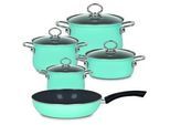 Riess Kochtopfset , Blau , Metall , 5-teilig , 16 cm,20 cm , 1,5 l,3,5 l,6 l,2 l , kratzfest, rostfrei , Kochgeschirr, Töpfe, Topfsets