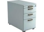 Venda Anstellcontainer , Grau , Metall , 4 Schubladen , 42.8x72-76x80 cm , Fsc, DIN EN ISO 14001 , Beimöbel erhältlich , Büromöbel, Büromöbel-Sets & -Serien, Büromöbelserien