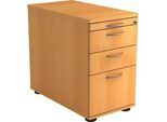 Venda Anstellcontainer , Buchefarben , Metall , 4 Schubladen , 42.8x72-76x80 cm , Fsc, DIN EN ISO 14001 , Beimöbel erhältlich , Büromöbel, Büromöbel-Sets & -Serien, Büromöbelserien
